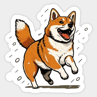 Playful Shiba Inu Dog, Dog Lover Sticker